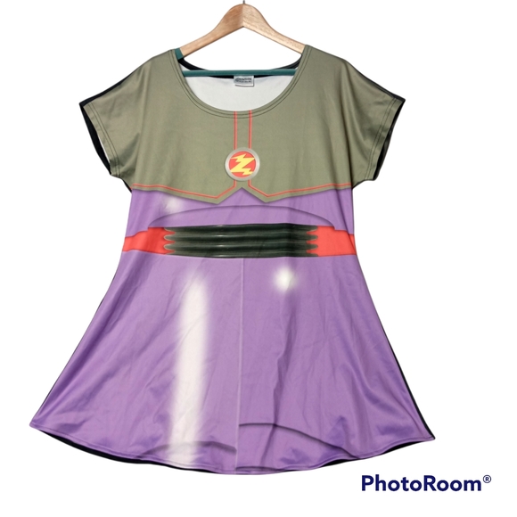 Kawaiian Pizza Apparel Zurg Toy Story Inspired Short Sleeve Skater Dress - Picture 1 of 4